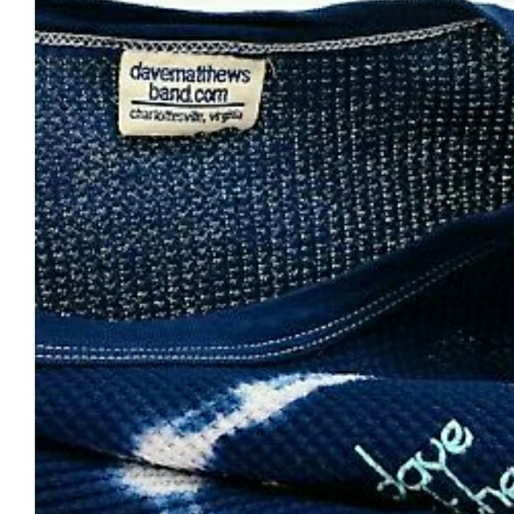 Dave Matthew's Band Tie Dye Thermal Shirt Size Lg - Picture 4 of 7